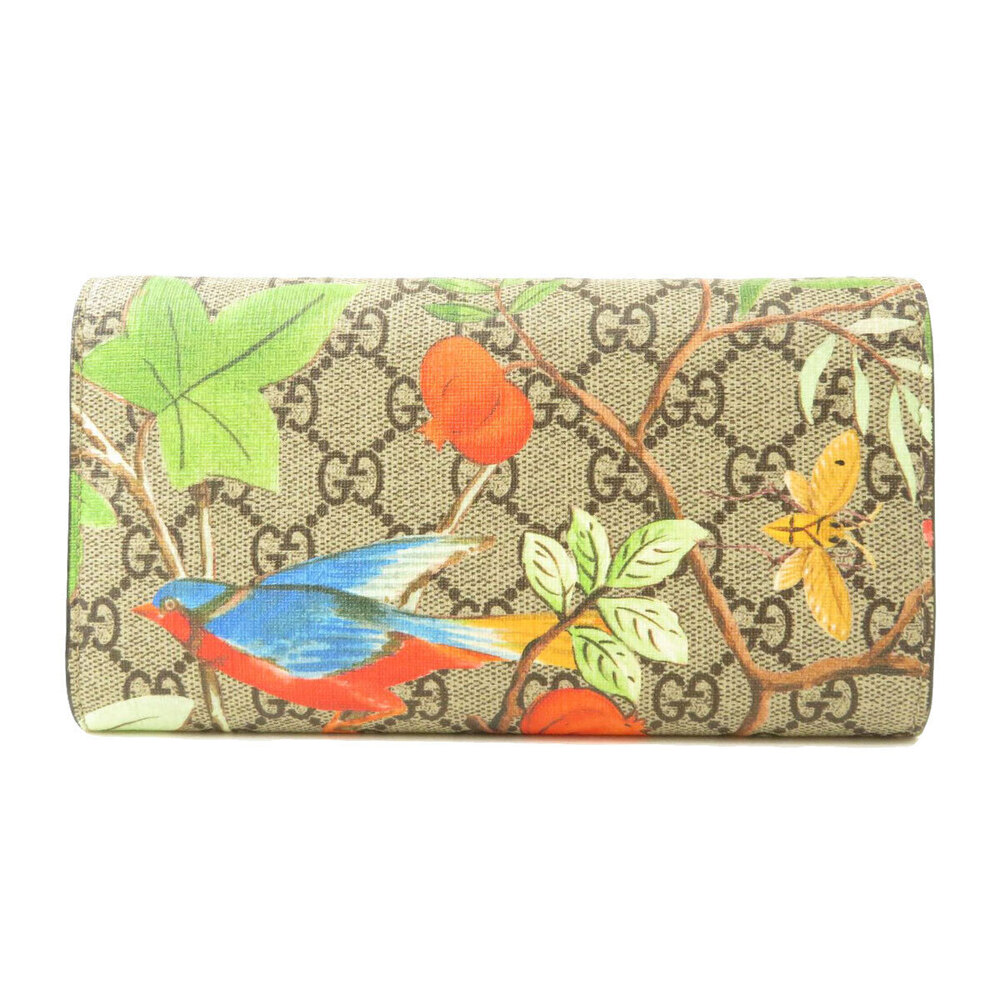 Gucci Bird GG purse coin Supreme Wallet Flower Long Black